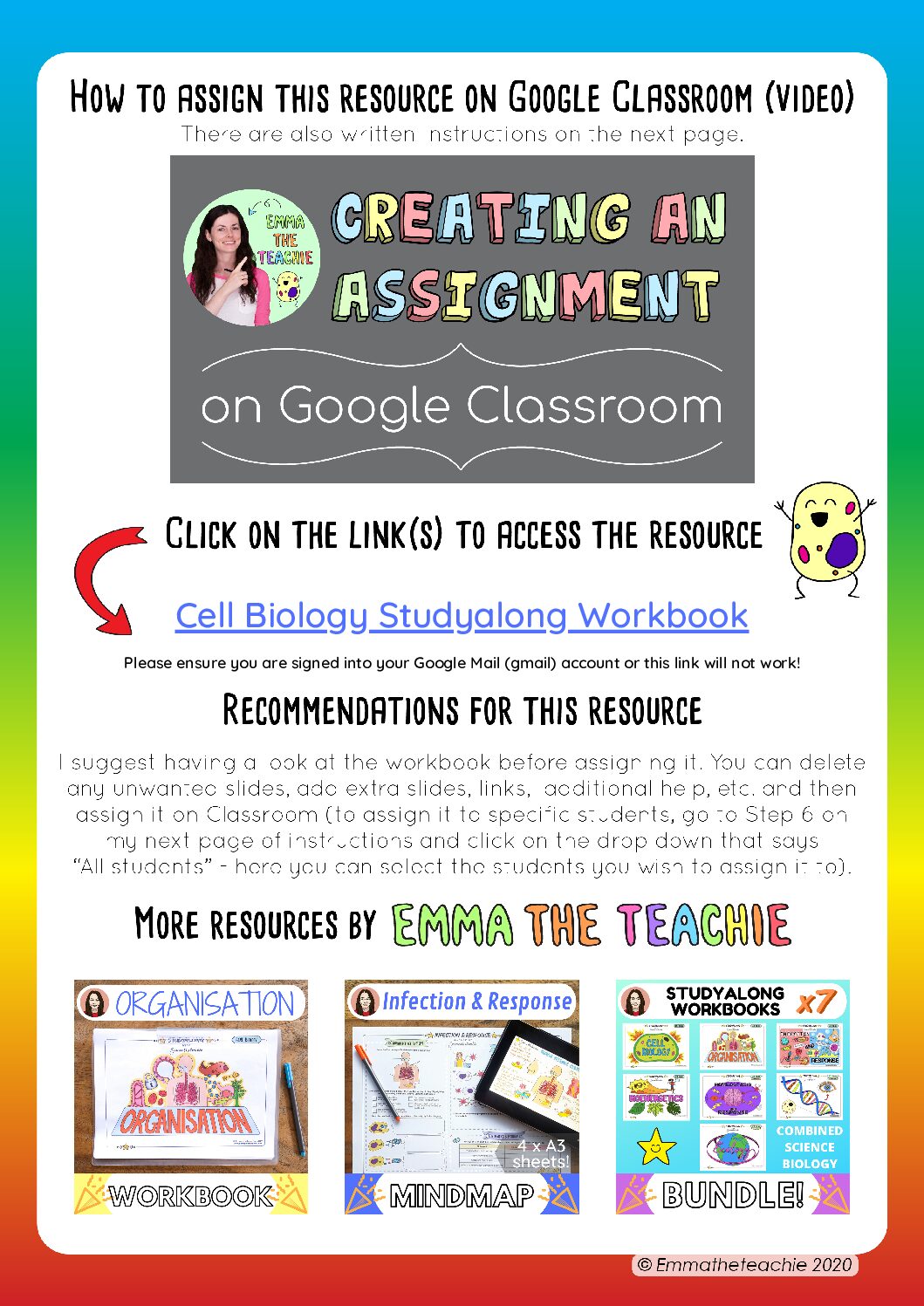 01 Studyalong Workbook Topic 1 Cell Biology Google Slides Version
