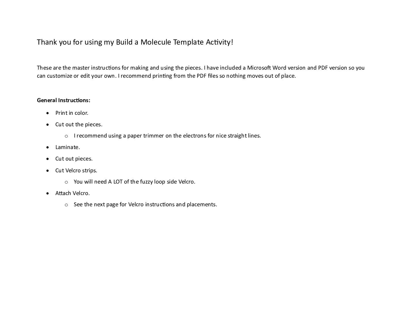 1. Master Instructions