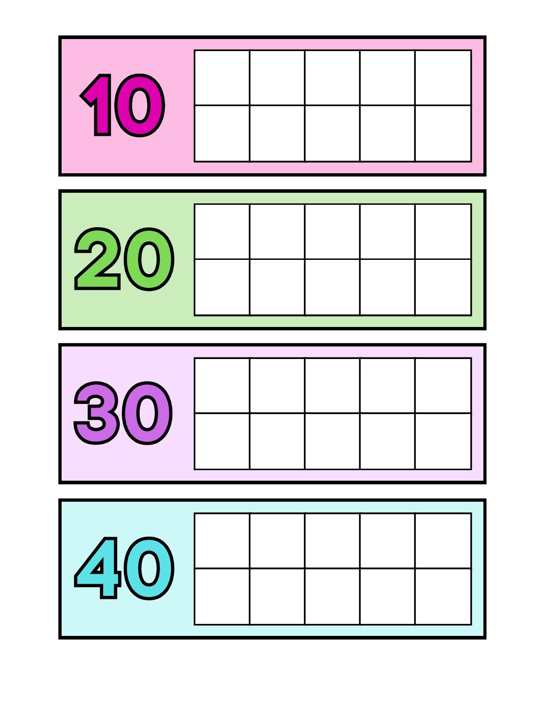100 Days Of School Sticker Chart Tens Frames
