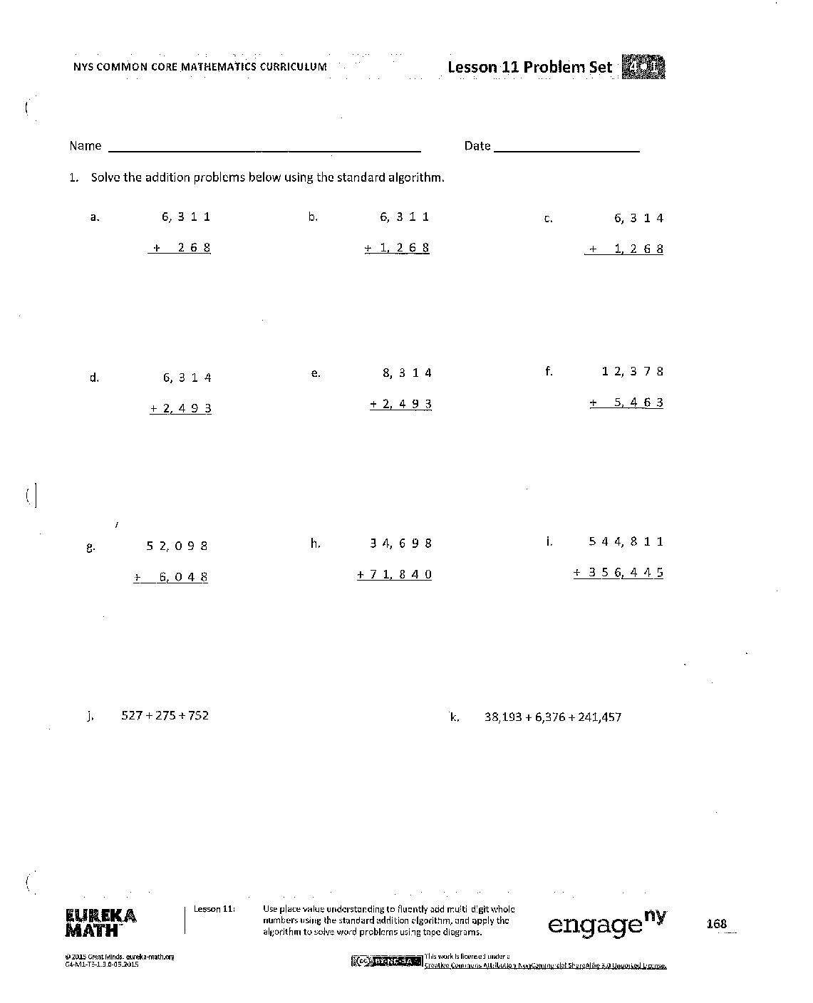 4th math module 1 lesson 11 to end mod assess