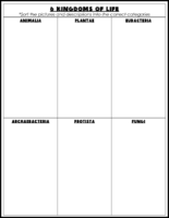 6 Kingdoms of Life Picture Sort Worksheet