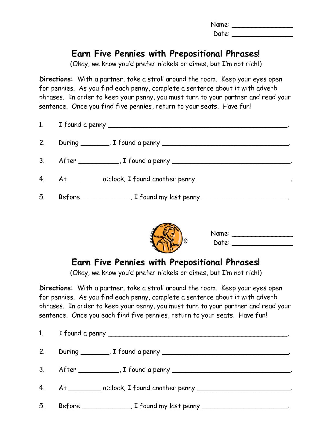 Active Fun With Prepositional Phrases