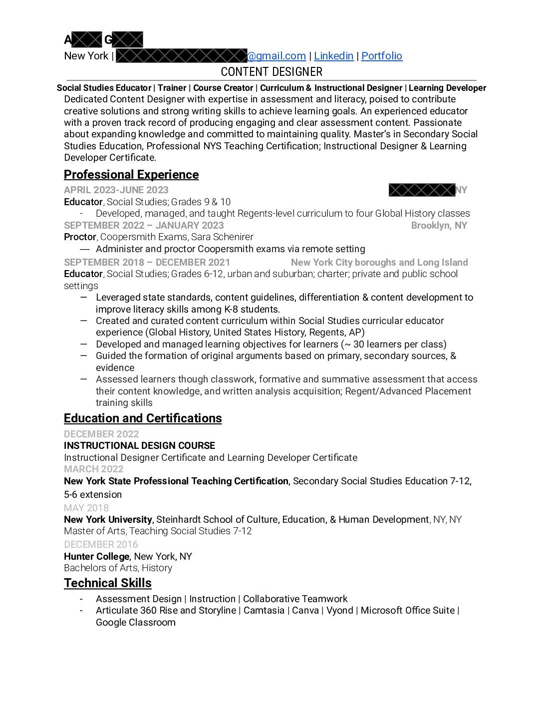 Ag Resume Id