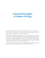 Annotated Examples of Student Writing