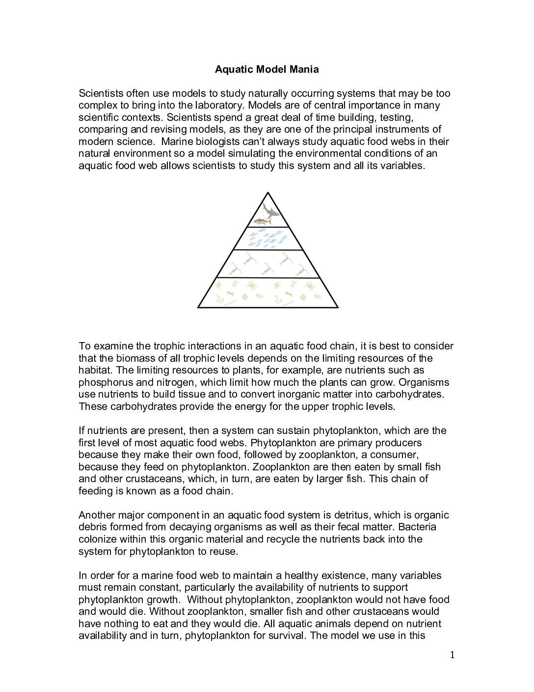 Aquatic Model Mania Handout