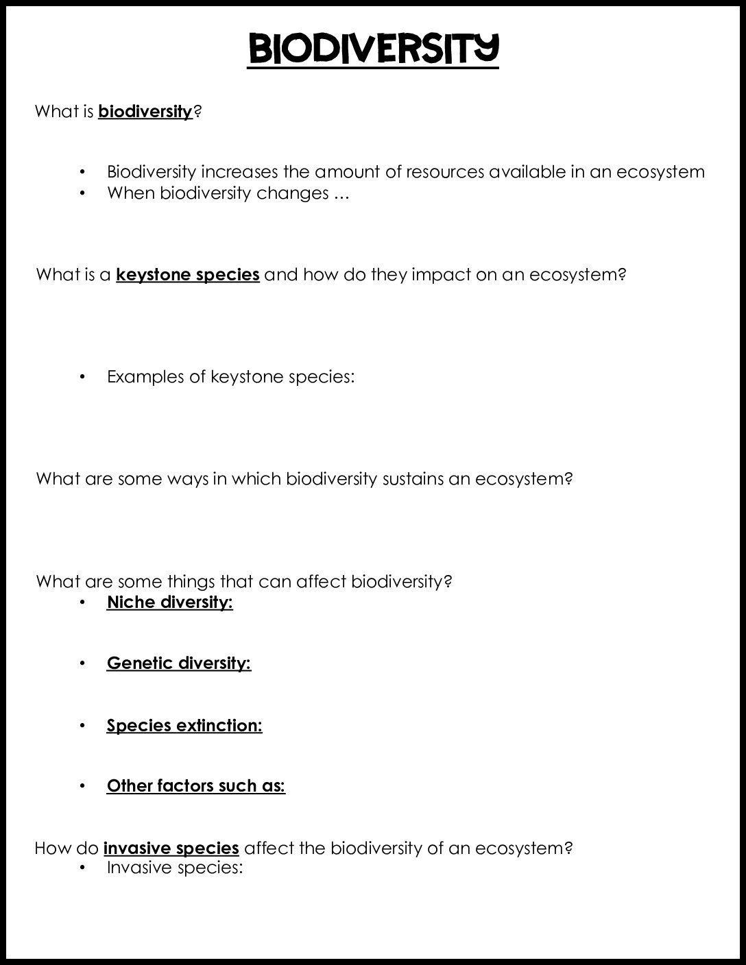 Biodiversity