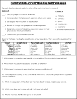 Classification Practice Worksheet