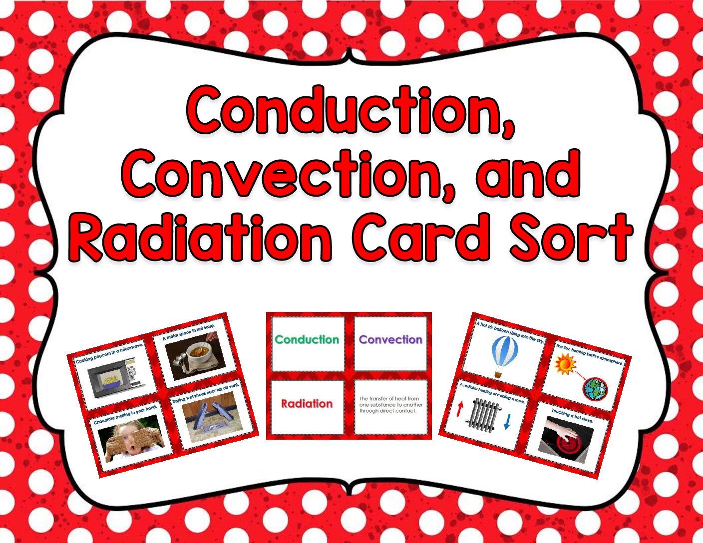 Conduction, Convection, Radiation Card Sort