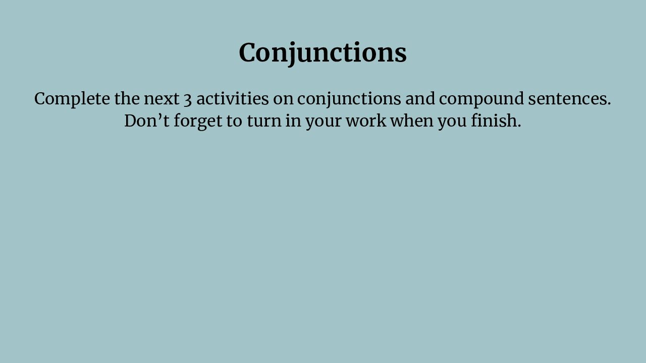 Conjunctions And Compound Sentences Digital Activity 1