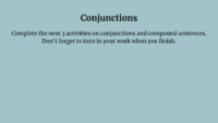 Conjunctions And Compound Sentences Digital Activity 1