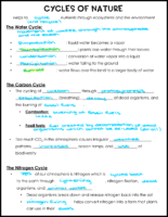 Cycles Of Nature Notes Key