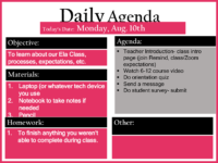 Daily Agenda