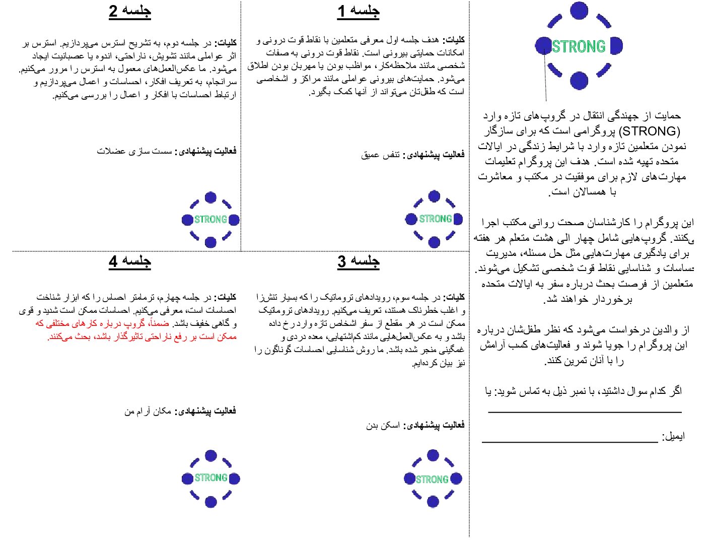 (Dari) STRONG Elementary Parent Summary