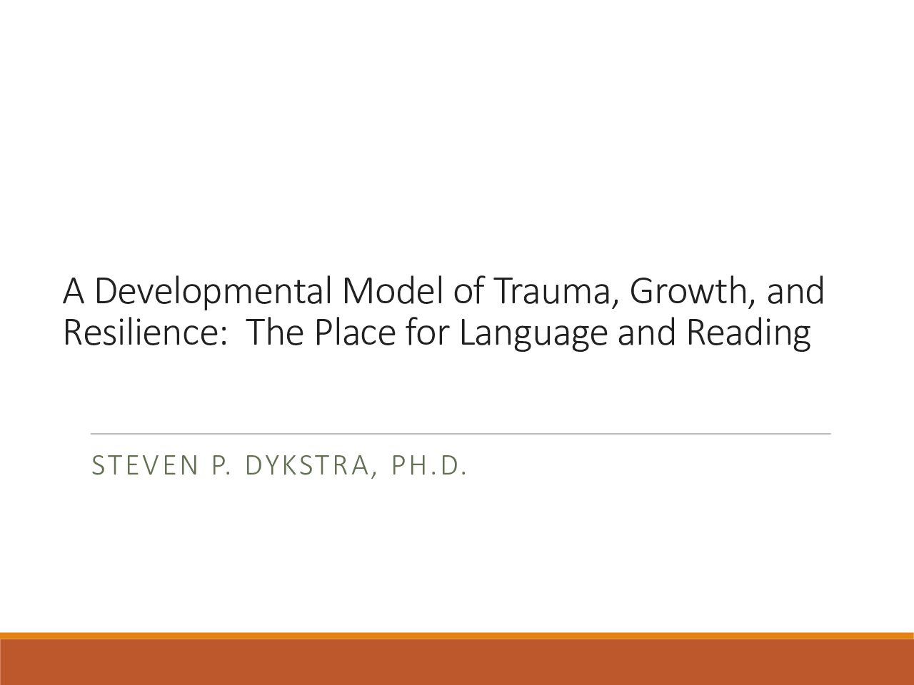 Dykstra A Developmental Model