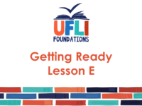 E Getting Ready Lesson Uflı Foundations