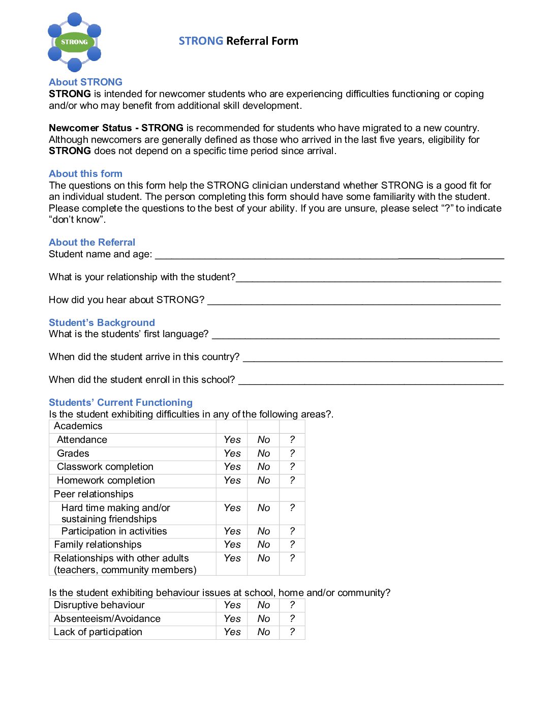 (English Canada) Strong Referral Form