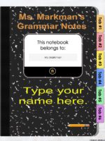 Full Grammar Interactive Notebook For Esl Writing