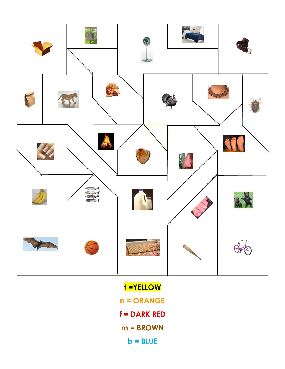 Fun Lk U1 W1 W2 Mystery Pıcture Letters T, B, F, N, M