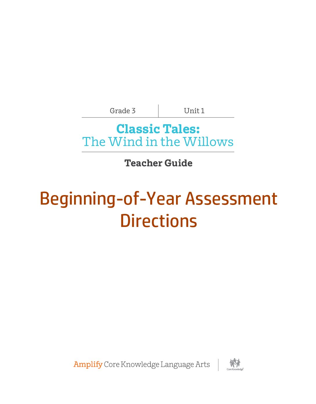 G3 U1 Assessment Directions & Student Pages