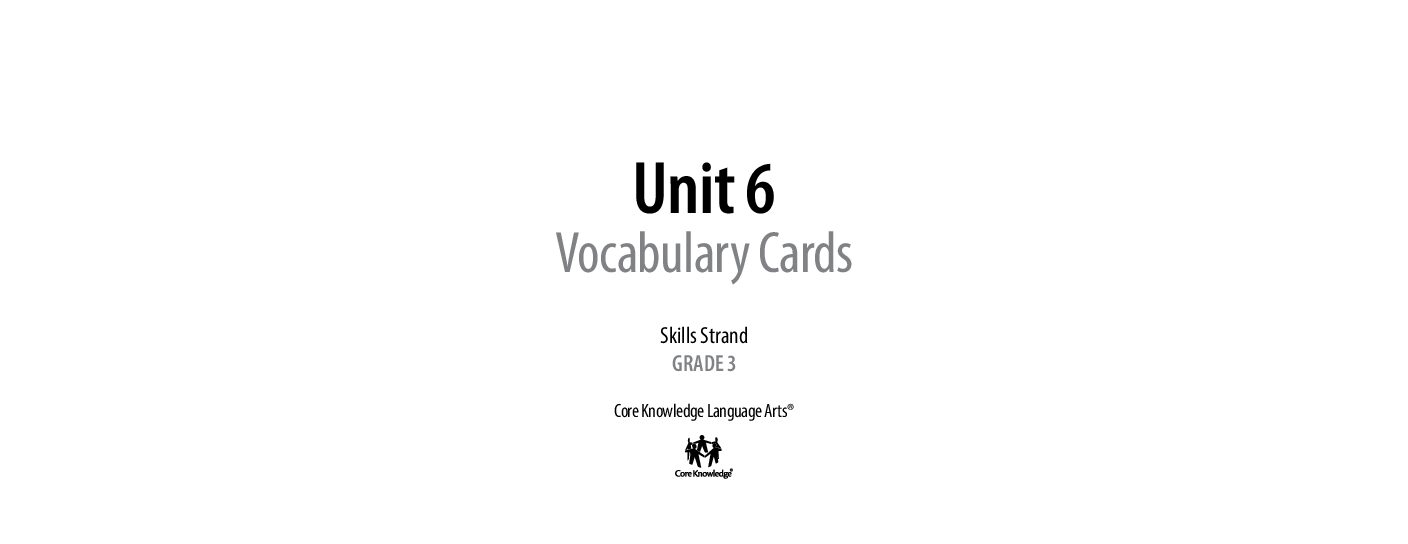 G3 U6 Vocabulary Words
