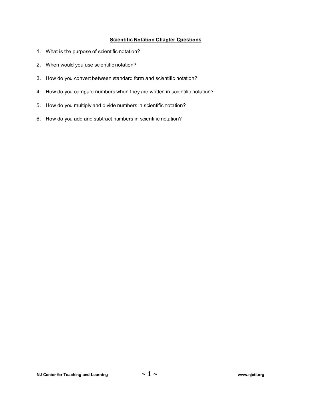 Gr8M Scientific Notation Classwork Homework 2022 12 15