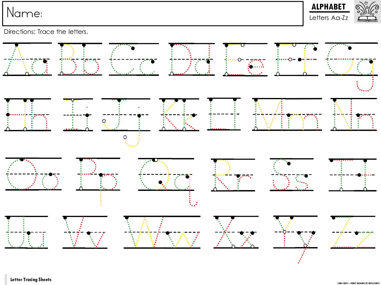 Guided Phonics + Beyond Handwriting All in One Tracing Sheet