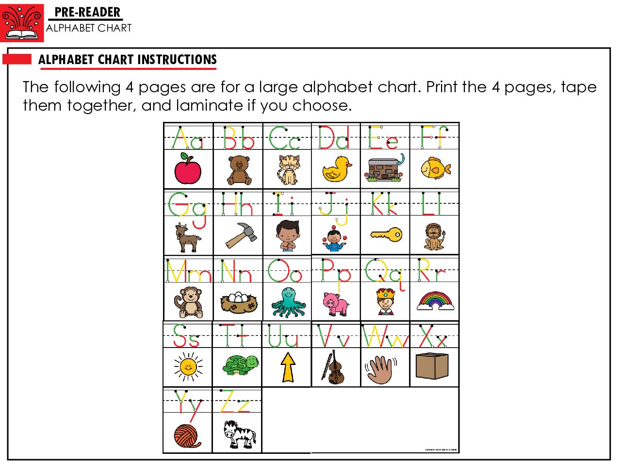 Guided Phonics + Beyond LARGE Alphabet Charts