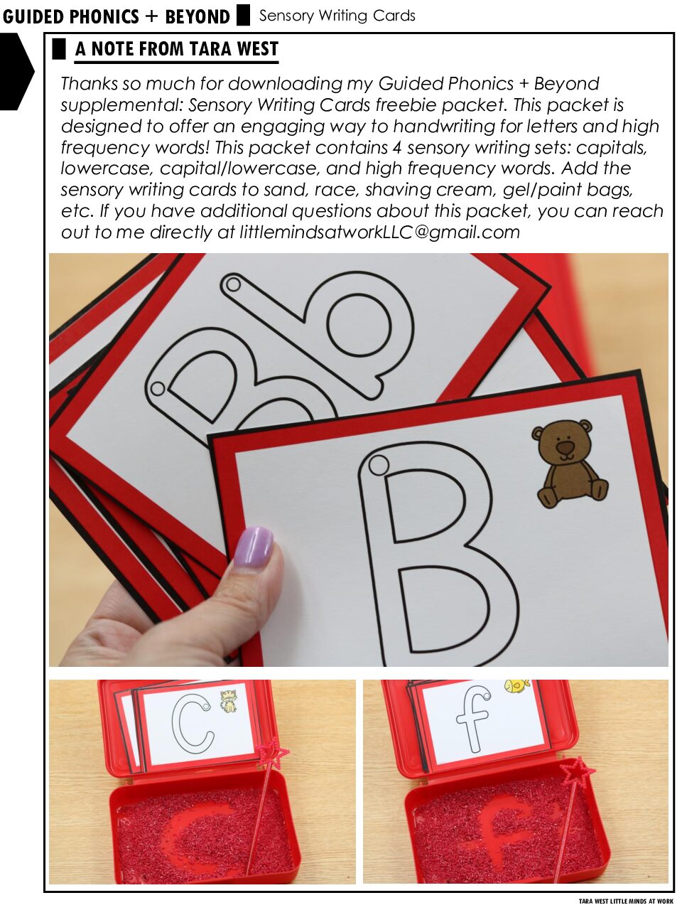 Guided Phonics + Beyond Unit 1 Sensory Cards