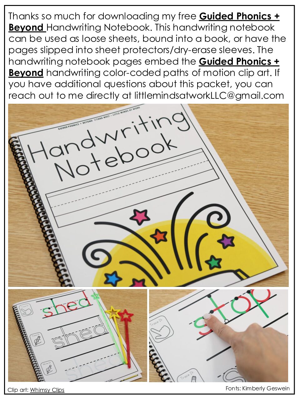 Guided Phonics + Beyond Unit 3 Handwriting Notebook Freebie