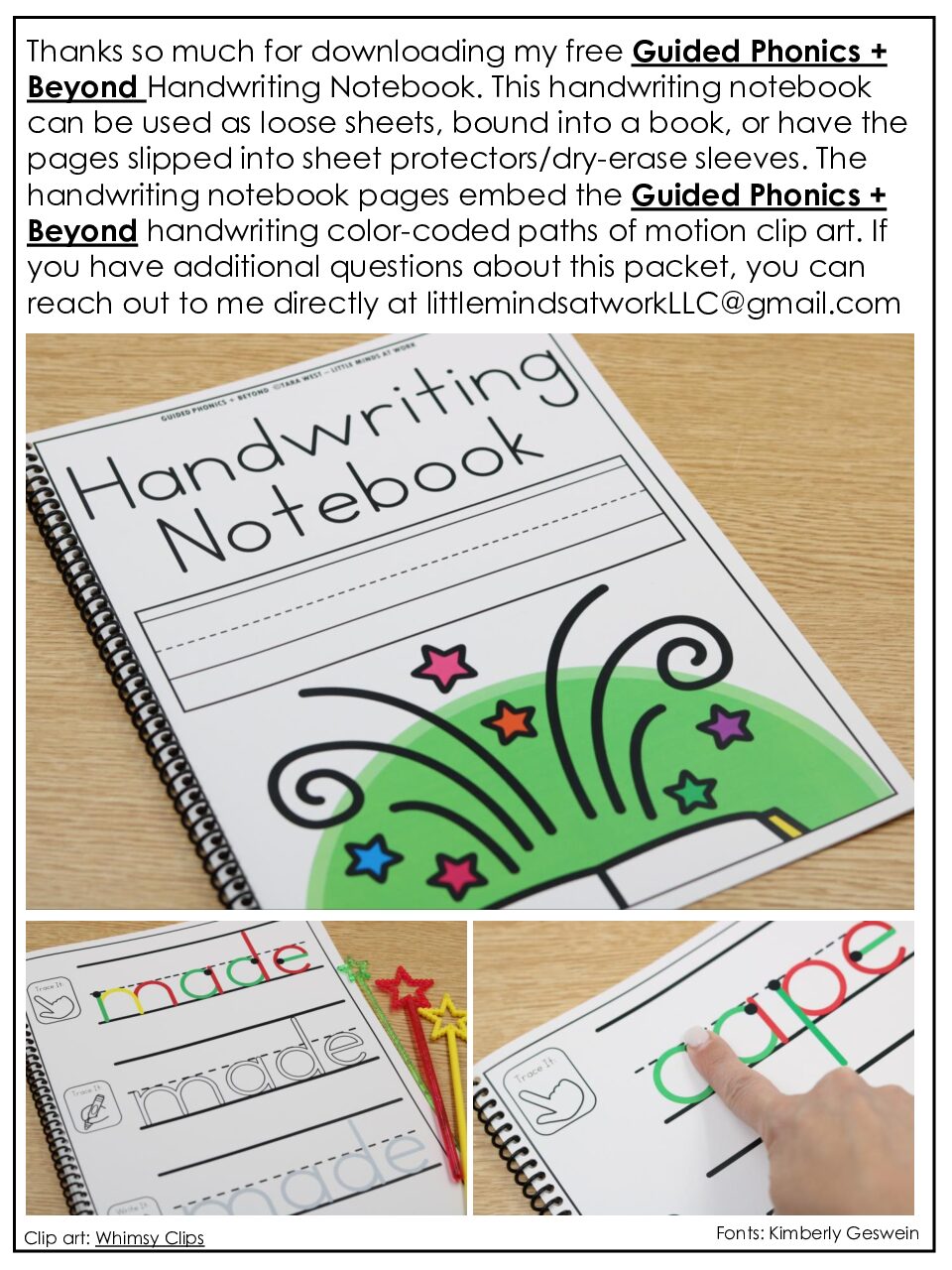 Guided Phonics + Beyond Unit 4 Handwriting Notebook Freebie