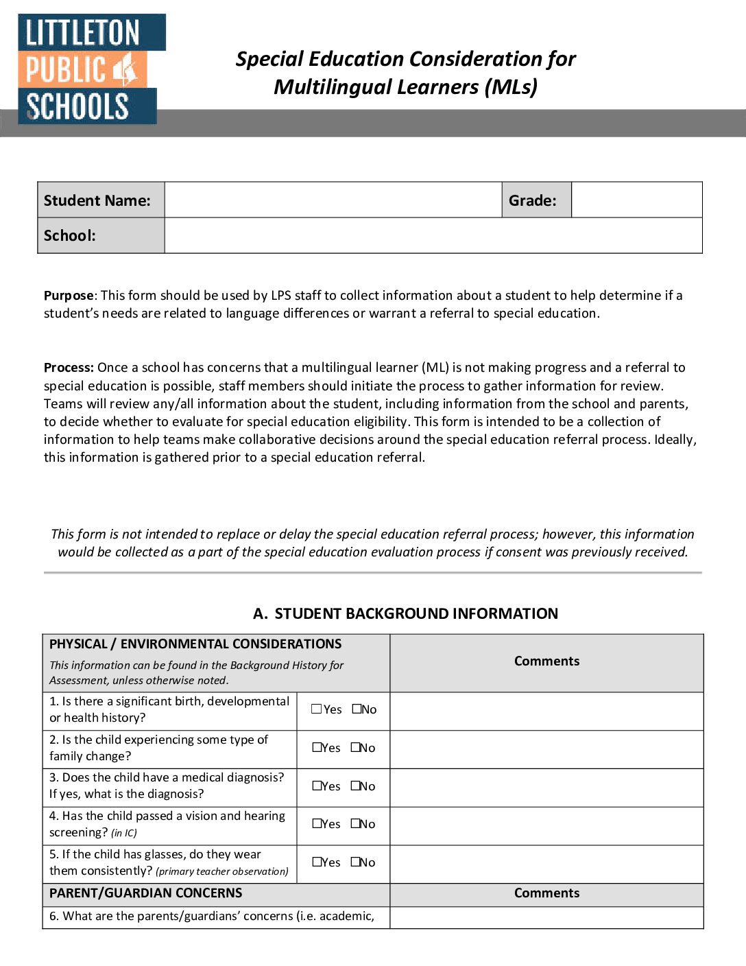 Handout 2 Special Education Consideration For Mls Form Wıda
