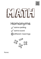 Homonyms Printable Student Reference Guide