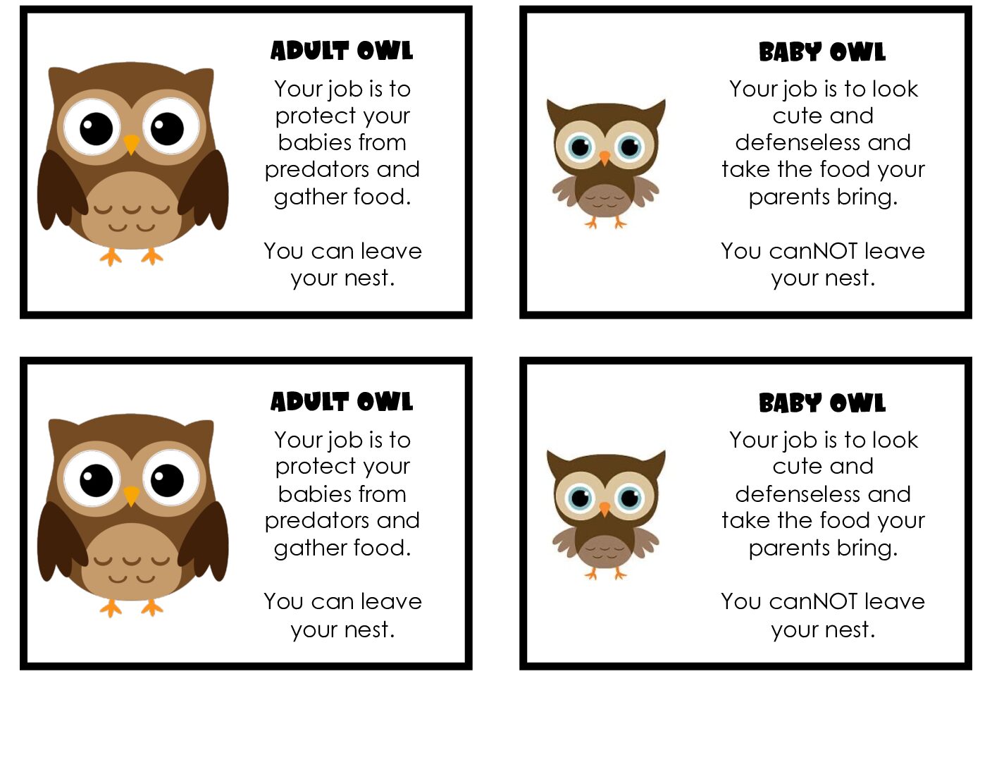 Hoot Game Cards
