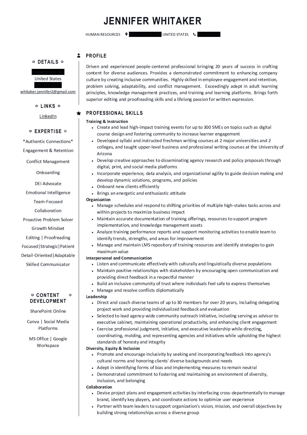 Hr Resume