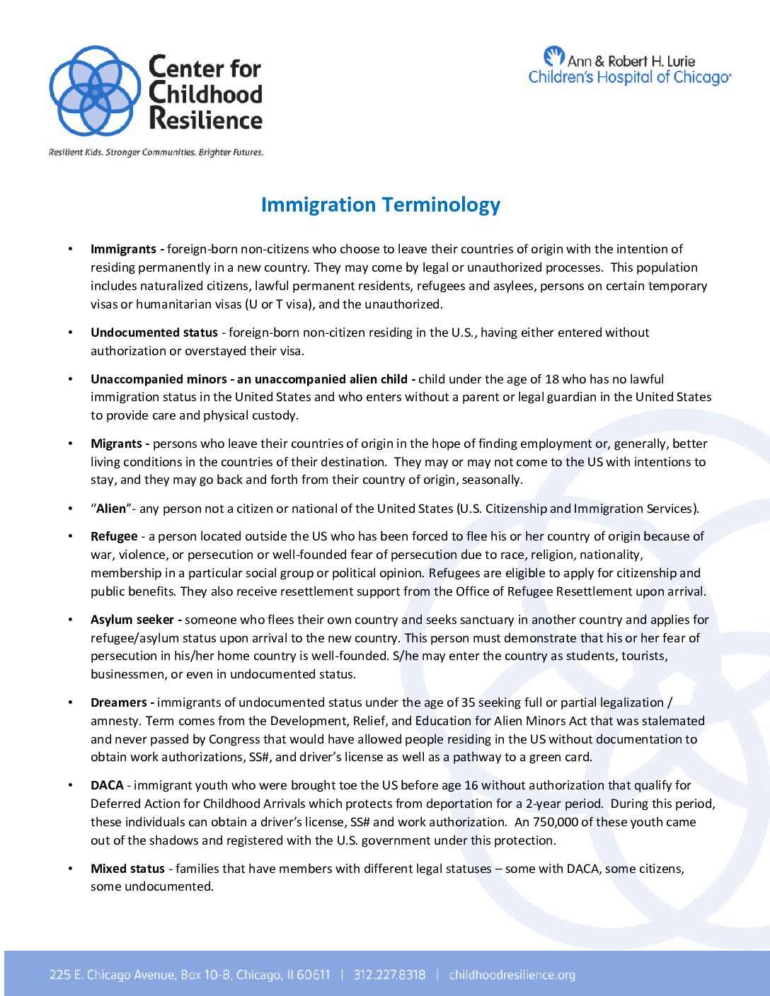 ImmigrationTerminology Definitions