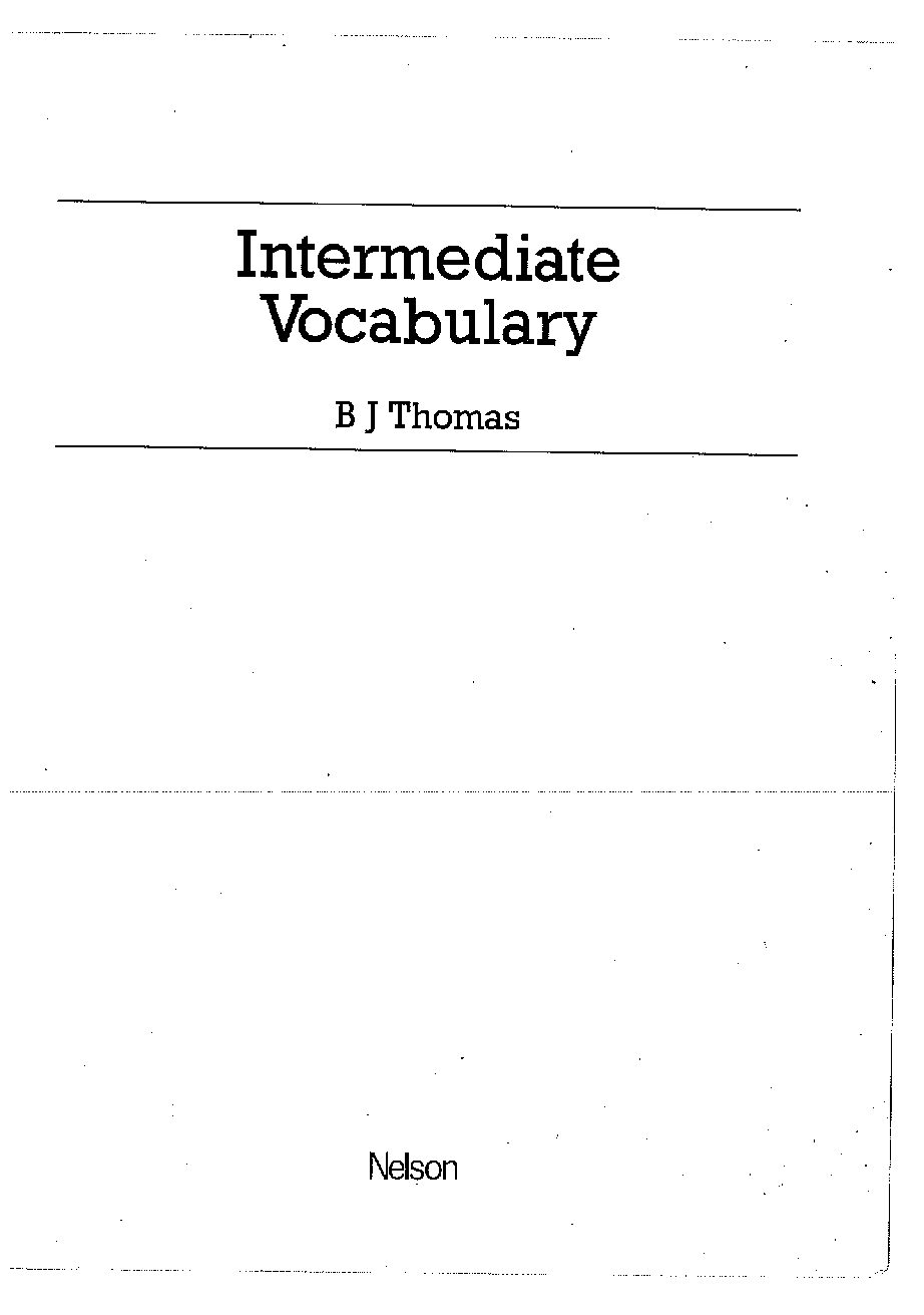 Intermediate Vocabulary Thomas