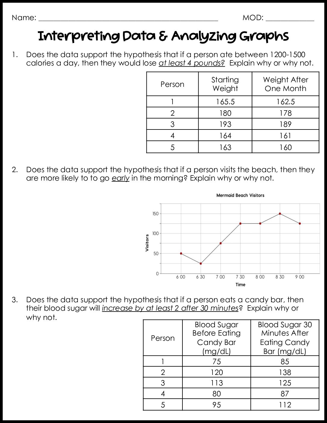 Interpreting Data And Analyzing Graphs Quiz V2