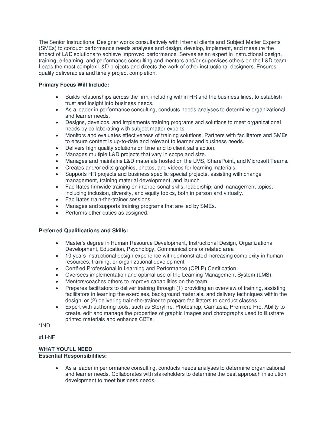 Job Description Breakdown