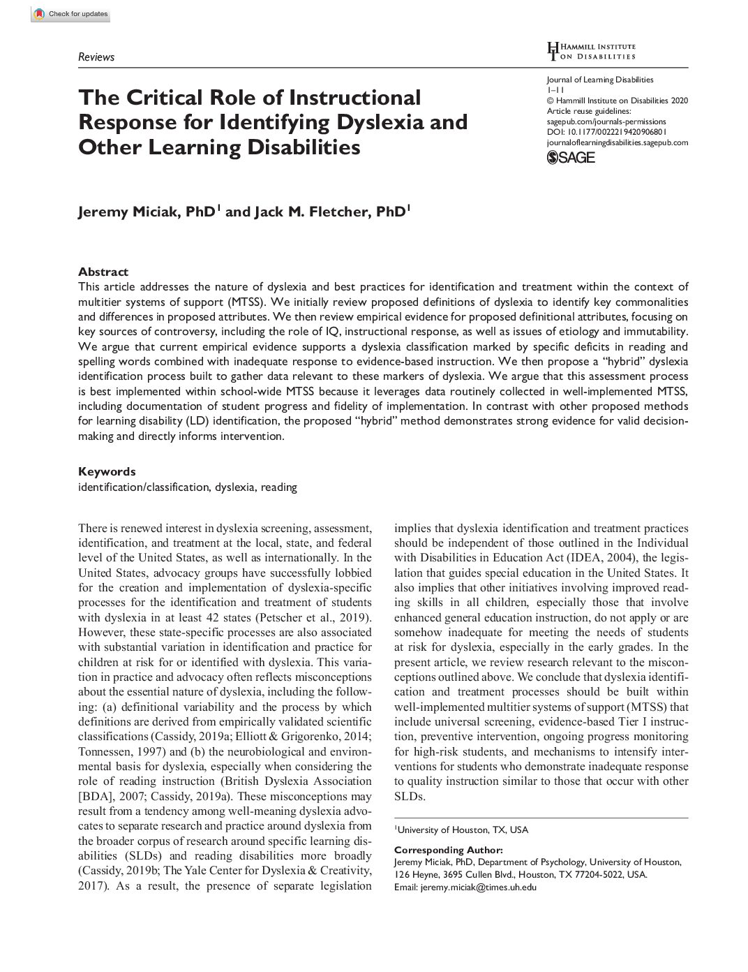 Keynote Wednesday Dyslexia what we know