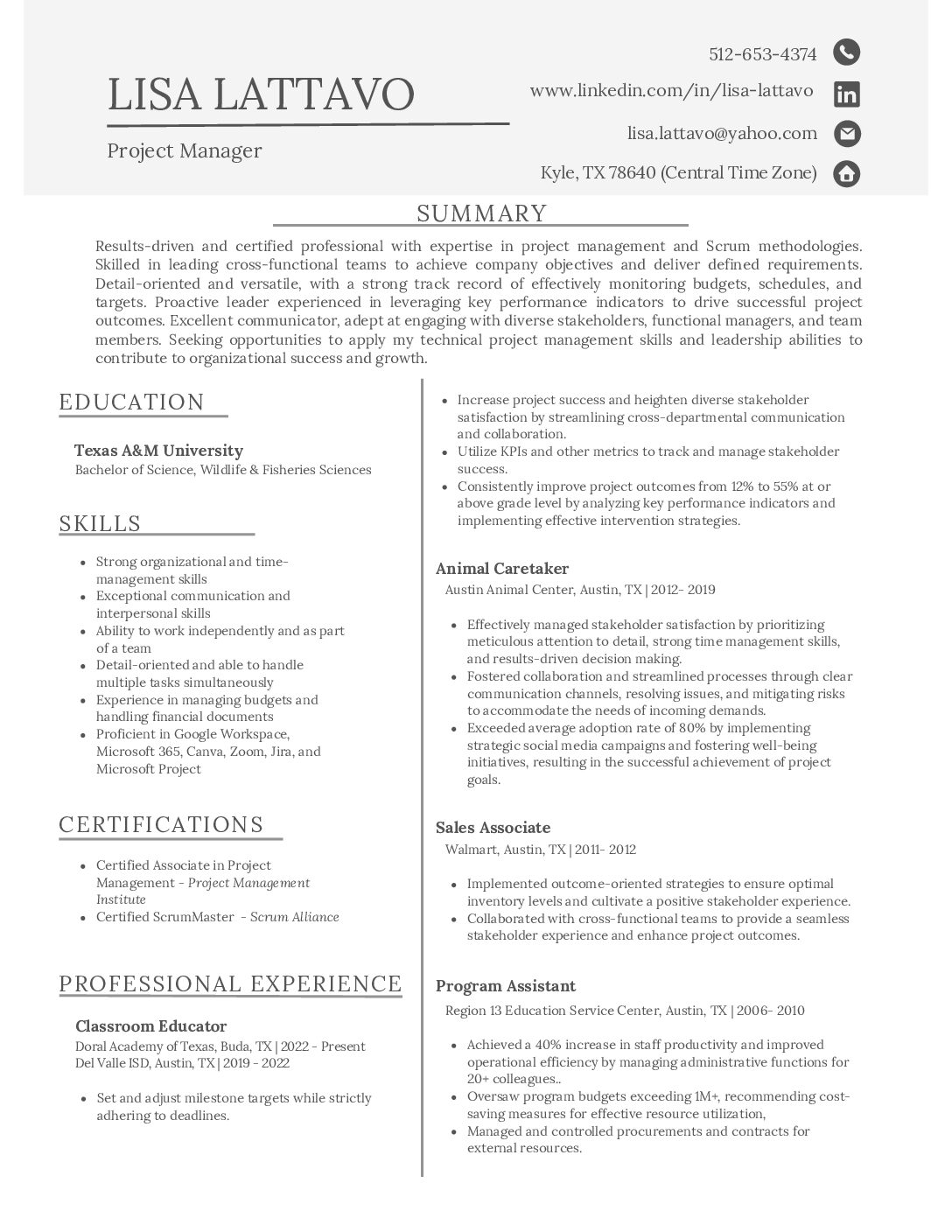 Lattavo Resume Pm