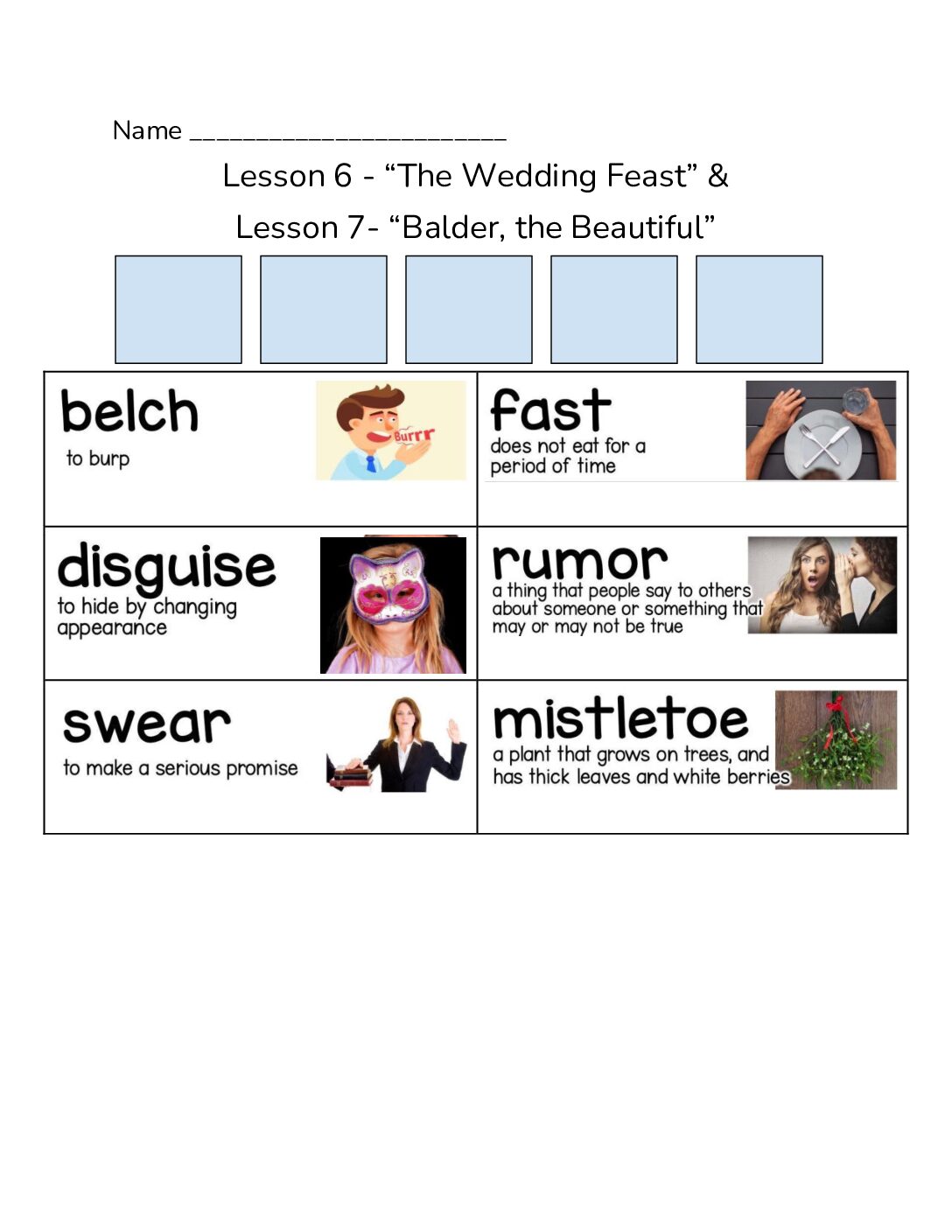 Lesson 6 7 Vocab Unit 6