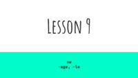 Lesson 9