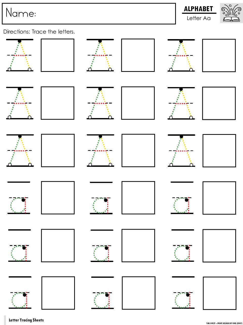 Letter Tracing Sheets Guided Version