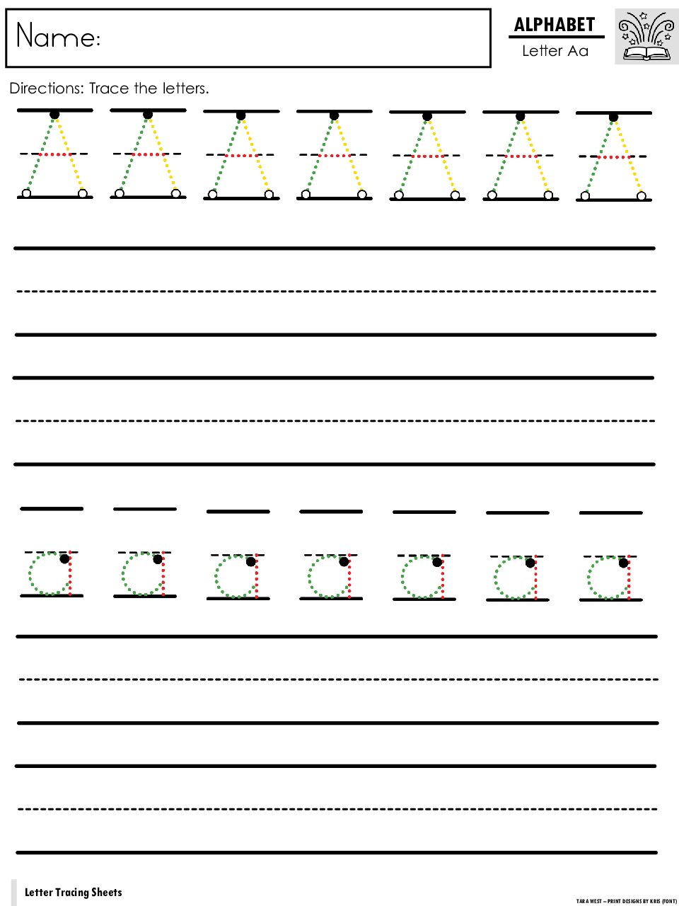 Letter Tracing Sheets SET TWO