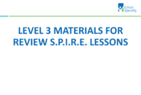 Level 3 Review Lesson Materials Ssı