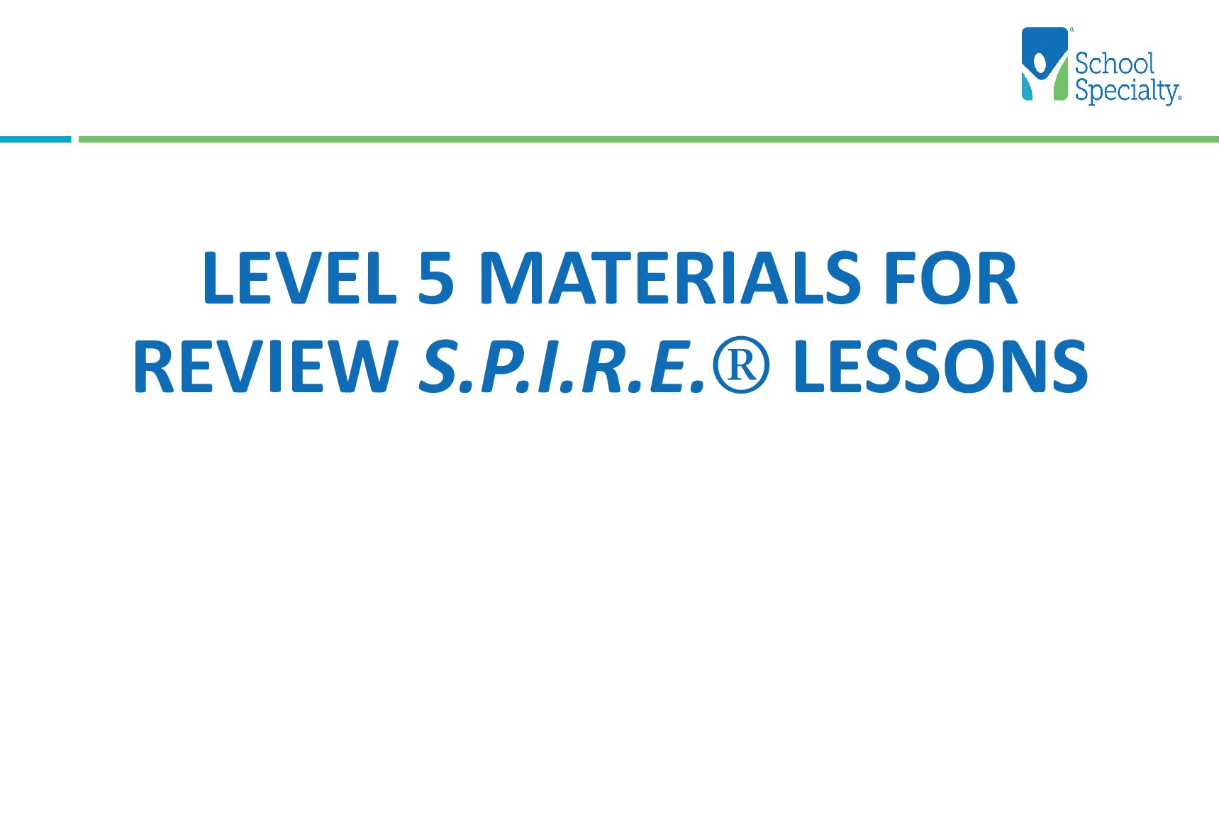Level 5 Hands On Materials For Review Lessons Ssı