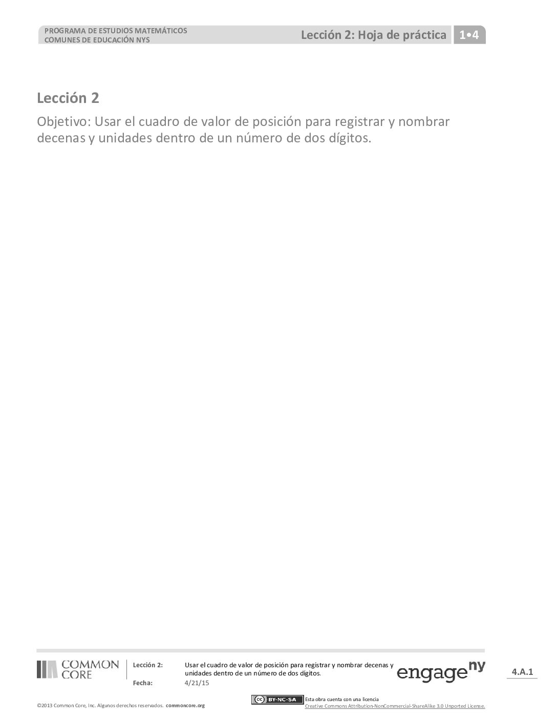 Math G1 M4 Topic A Lesson 2 Ka Spanish Fınal