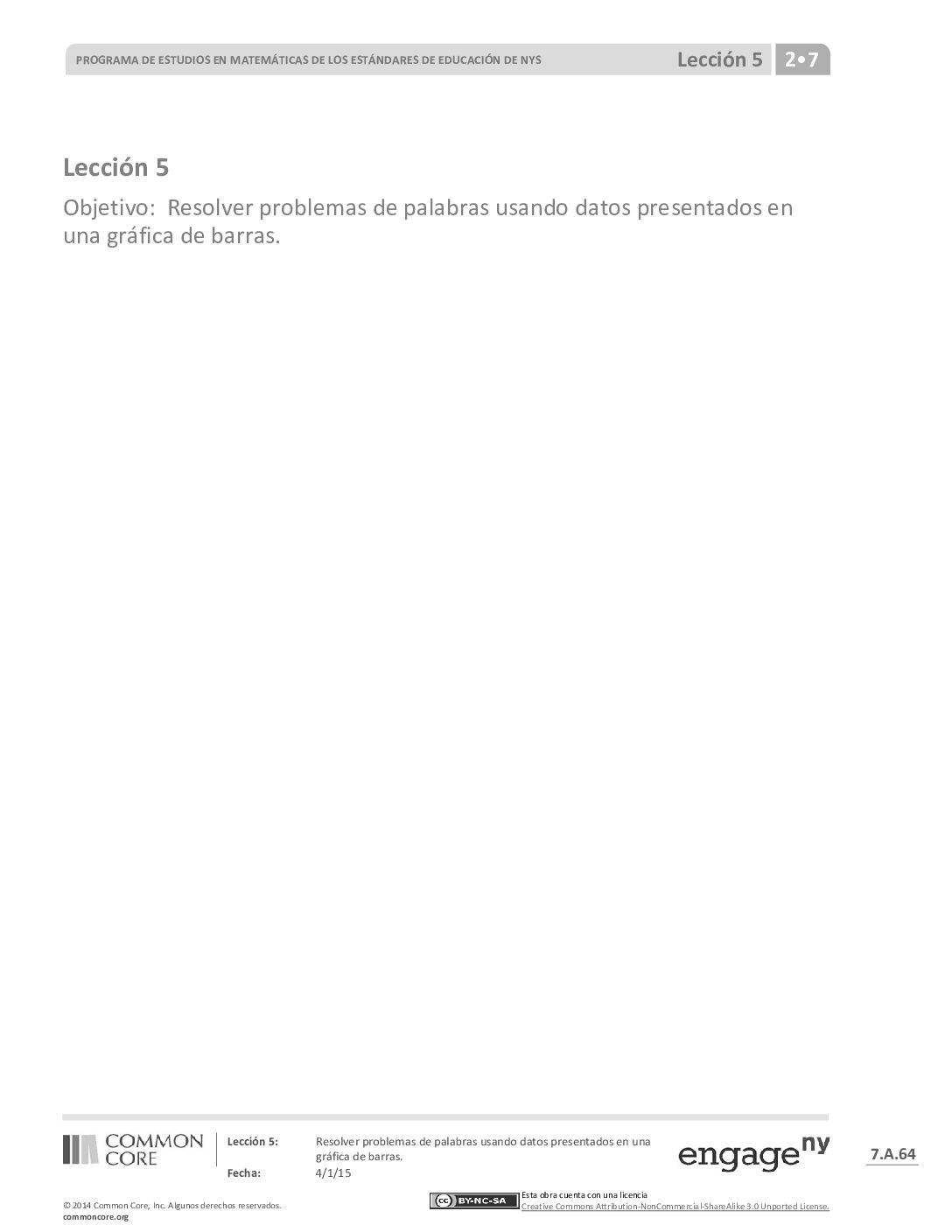 Math G2 M7 Topic A Lesson 5 Spanish
