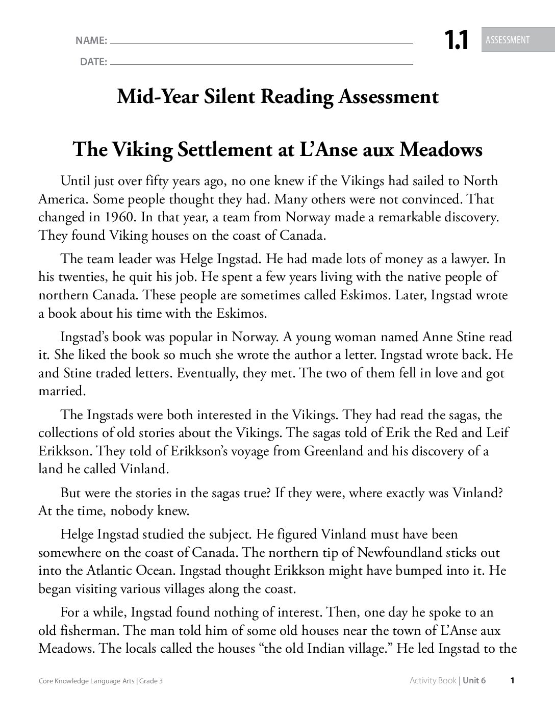 Mid Year Assessment Student Pages