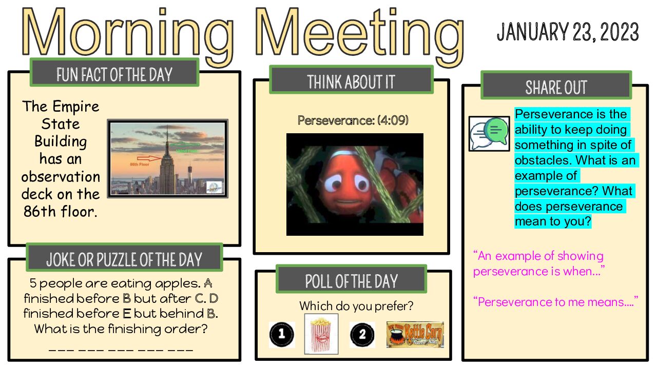 Morning Meeting Quarter 3